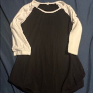 Warehouse Black and White Long Sleeve Top